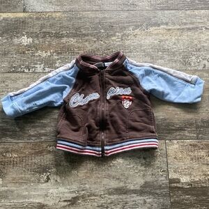 Boys Baseball Zip Up Sweater Size 6/9 Months
